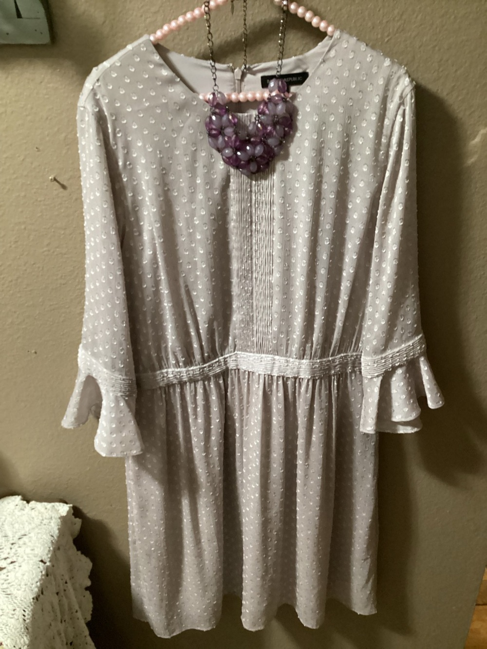 Banana Republic Mauve Dot Midi Dress